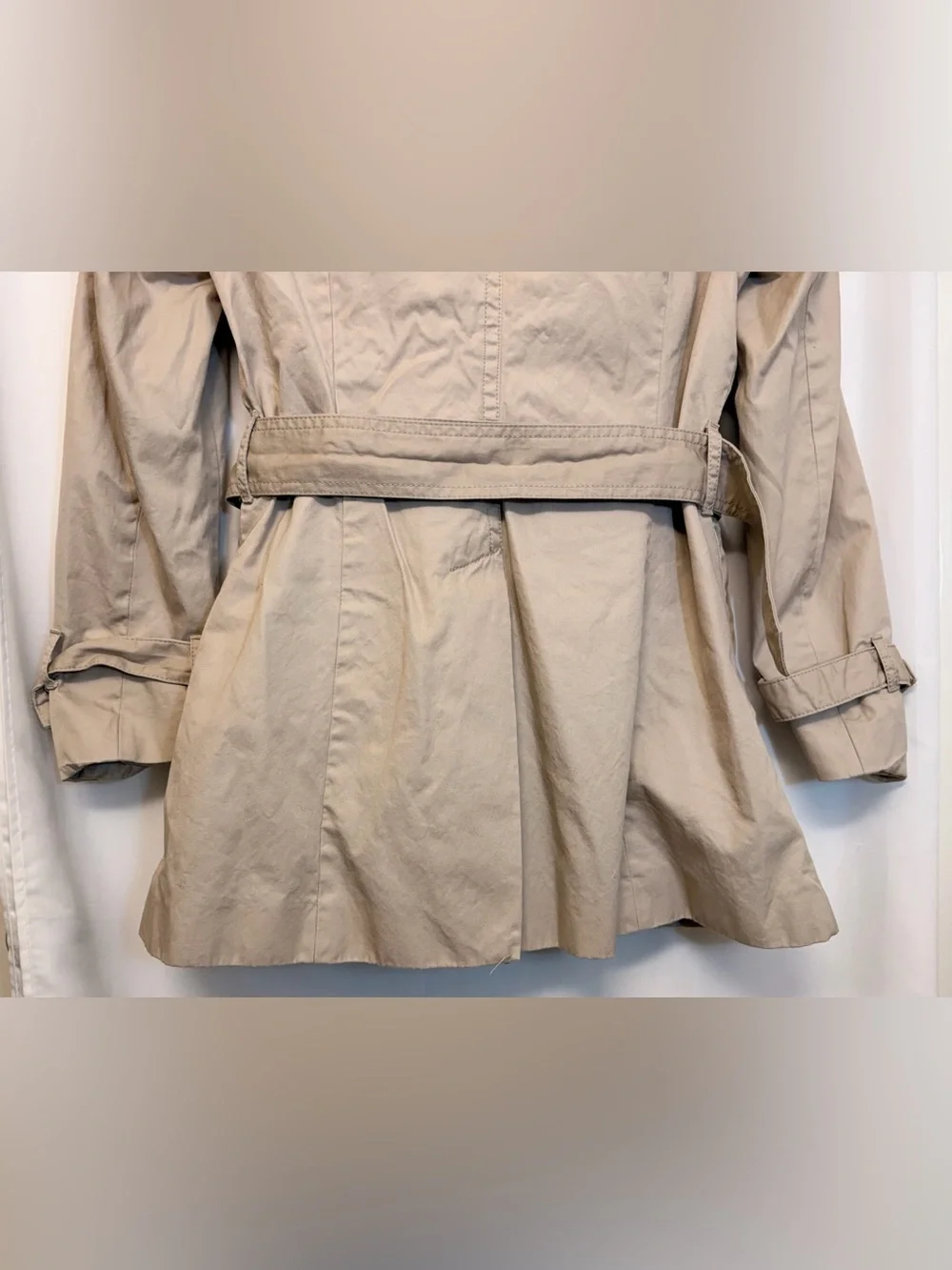 Banana Republic Petite Medium Classic Beige Belted Trench Coat - 100% Cotton - Picture 8 of 8